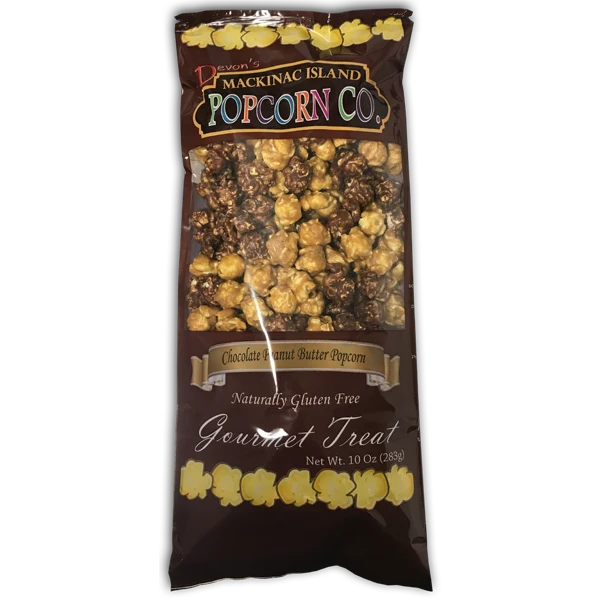 Outstanding Devon’s Mackinac Island Chocolate Peanut Butter Popcorn 10 oz. Exclusive