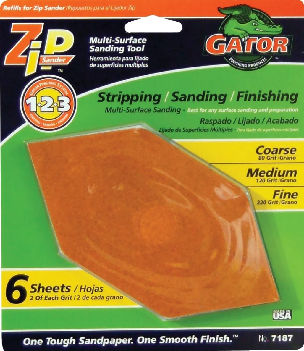 Optimized Gator Variety Grit Zip Hand Sander Refill 6-Count Official