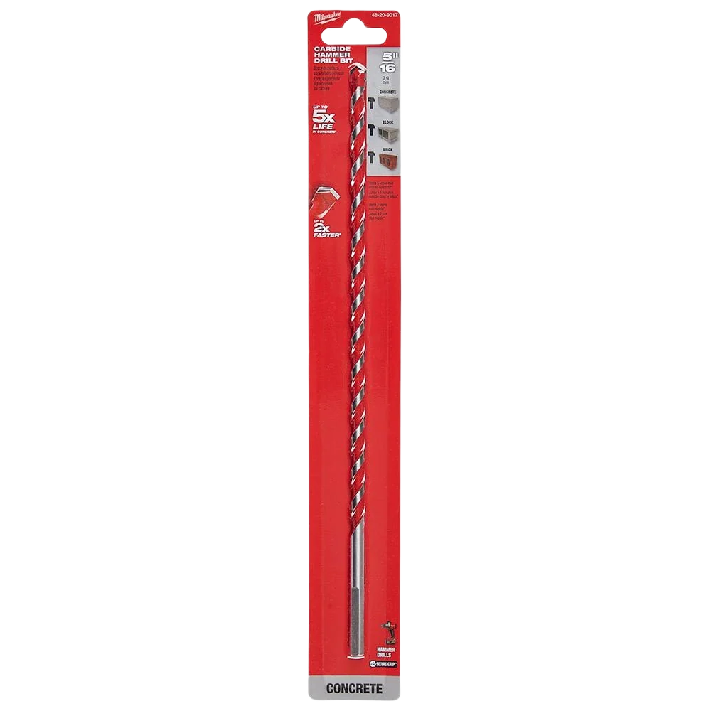 Smooth Milwaukee SHOCKWAVE™ 5 16 x 12 Carbide-Tipped Hammer Drill Bit Reliable