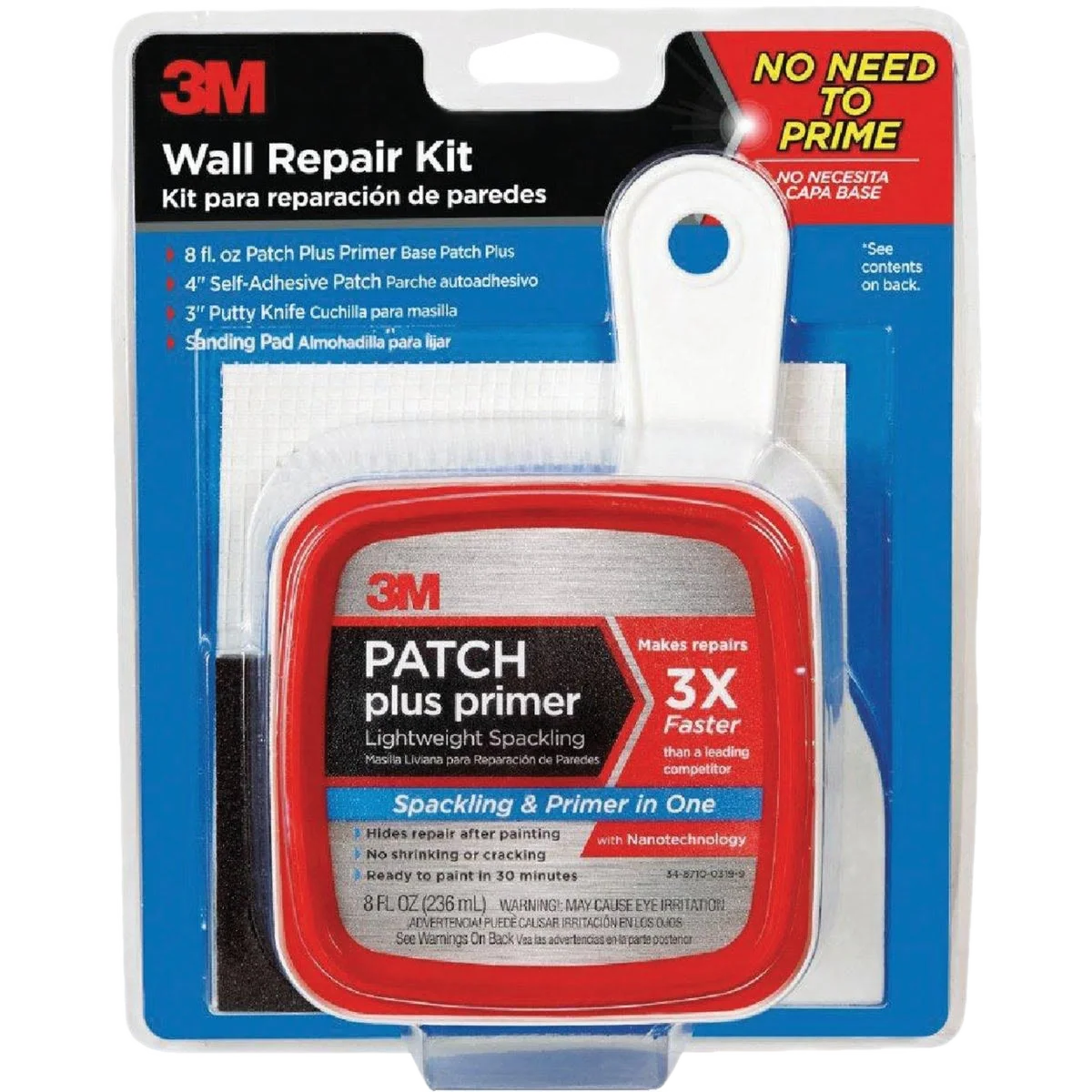 Versatile 3M Patch-Plus-Primer Wall Repair Kit Fine Crafted