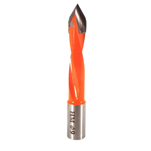 Premium Material Whiteside LH Thru Hole V-Point Dowel Drill Bit 10mm SH x 9mm CD Modern