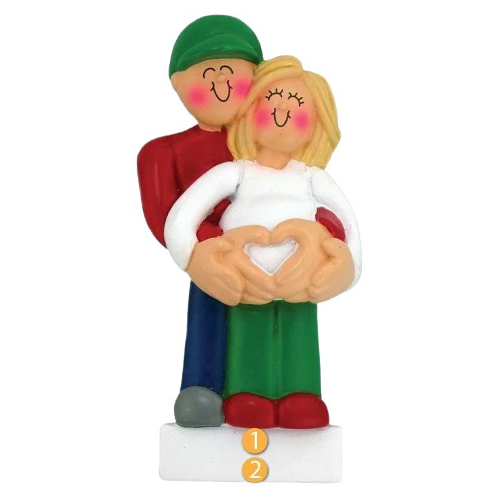 Genuine Ornament Central Personalized Female Blonde Pregnancy Ornament Eco-Friendly