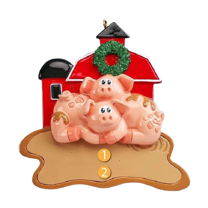 Refined Rudolph Me Personalized Barn Pigs Ornament Advanced