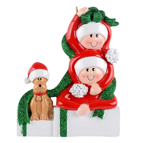 Superior Rudolph Me Personalized Presents Couple with Dog Ornament Secure