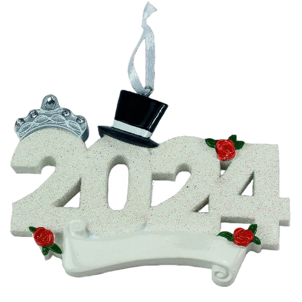 Traditional PolarX 2024 Wedding Couple Personalized Ornament Elegant