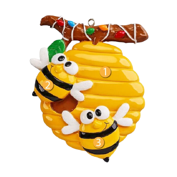 Flexible Rudolph Me Personalized Honey Bees Ornament Durable