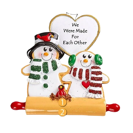 Modern Rudolph Me Personalized Cookie Love Couple Ornament Artisan