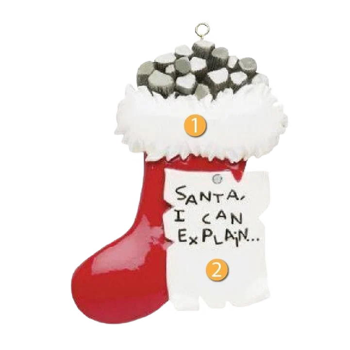 Fashionable Rudolph Me Personalized Coal Stocking Ornament Effective