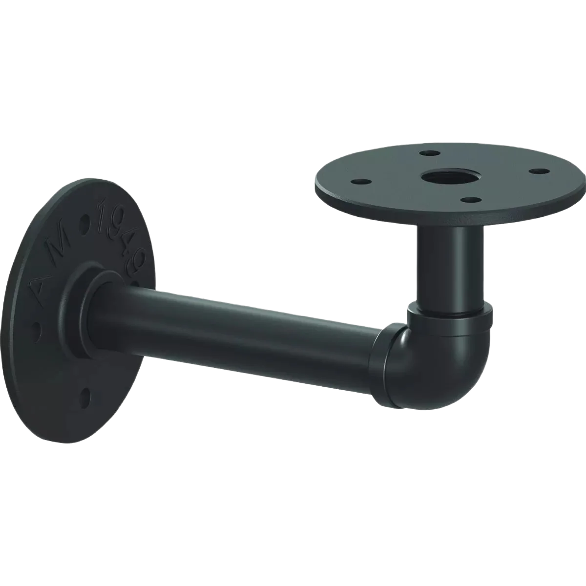 Official Knape Vogt Birmingham 8 Black Elbow Pipe Shelf Bracket Smooth