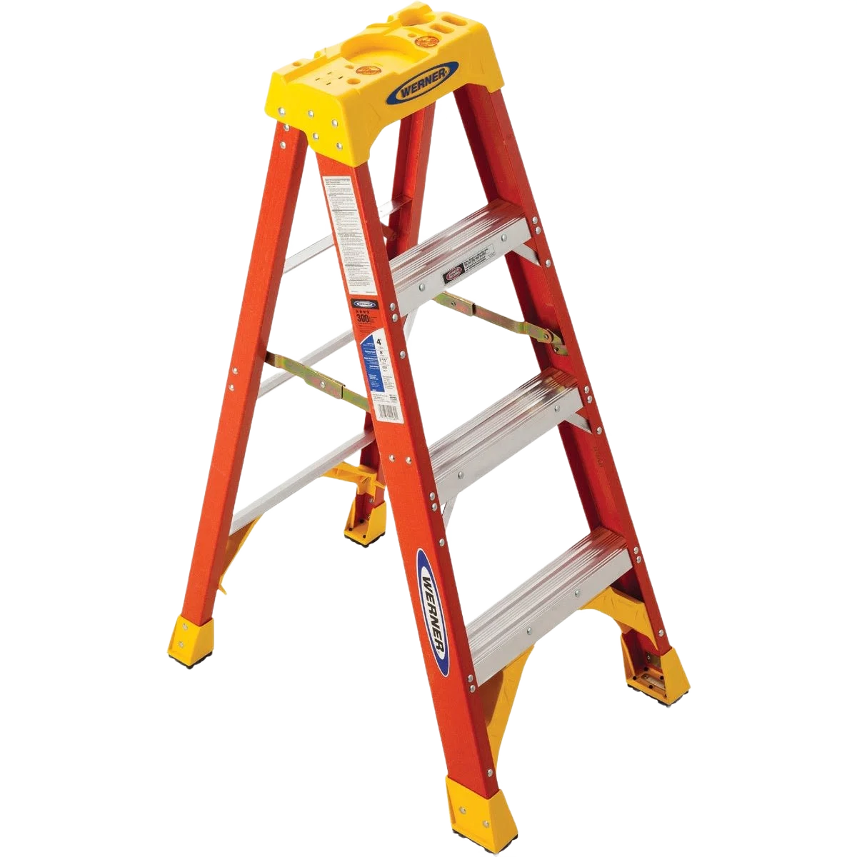 Detailed Werner 4 ft. Fiberglass Type IA Step Ladder 300 Lb. Capacity Proven