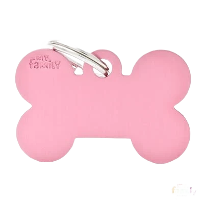 Minimalist MyFamily Large Pink Bone ID Dog Tag High-Performance