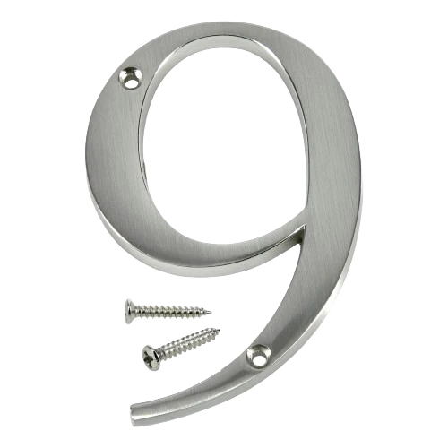 Next-Generation Hillman Distinctions 4-In. Flush Mount Nickel House Number 9 Professional