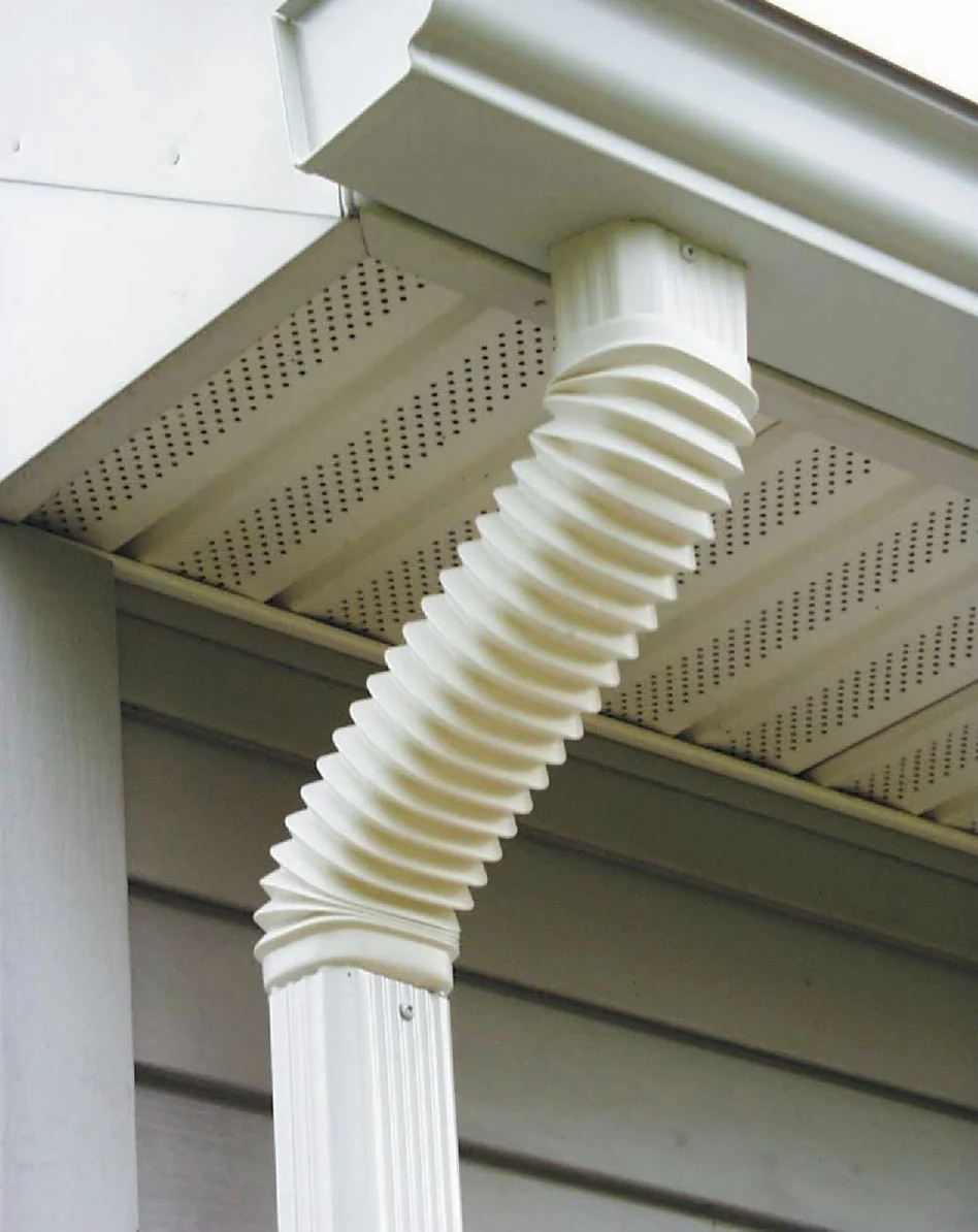 Innovative Amerimax 2 in. x 3 in. Plastic Front or Side Flex Elbow White Refined