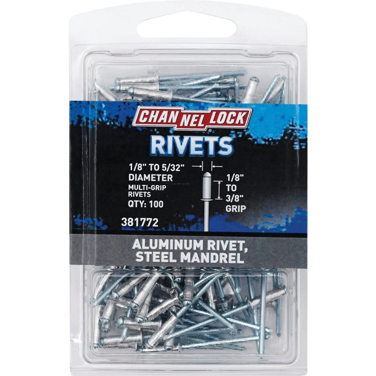 Superior Channellock 1 8 -5 32 x .157 -.315 Grip Multi-Grip POP Rivet 100-Pack Refined