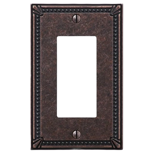 Premium Amerelle 1 Rocker Imperial Bead Tumbled Antique Bronze Wallplate Stylish
