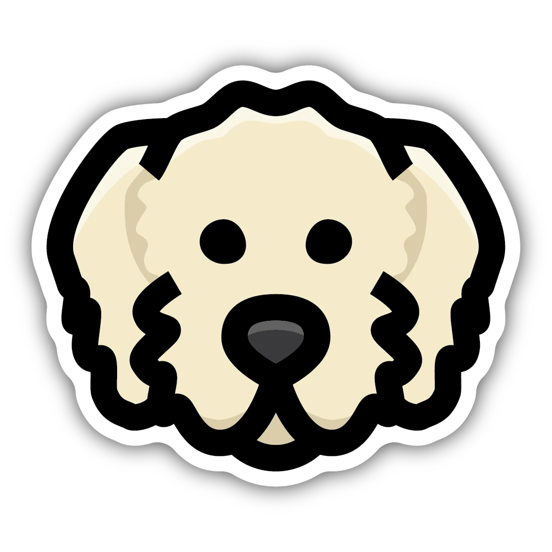 Fashionable Stickers Northwest Cream Labradoodle Face Sticker Environmentally Friendly