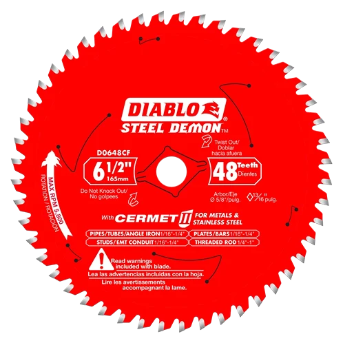 Secure Diablo 6-1 2-In. 48 Tooth Steel Demon Saw Blade Practical
