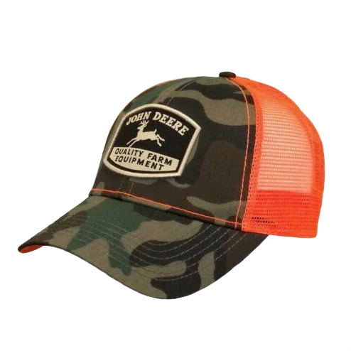 Healthy John Deere LP73361 Men’s Camo and Orange Mesh Camp Cap Reliable