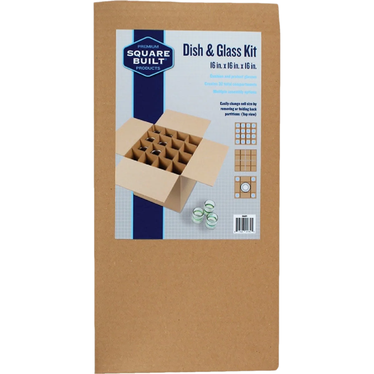 Fashionable Square Built Dishware Moving Storage Kit Natural