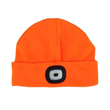 High-End Night Scout Rechargeable LED Beanie Orange Luxury