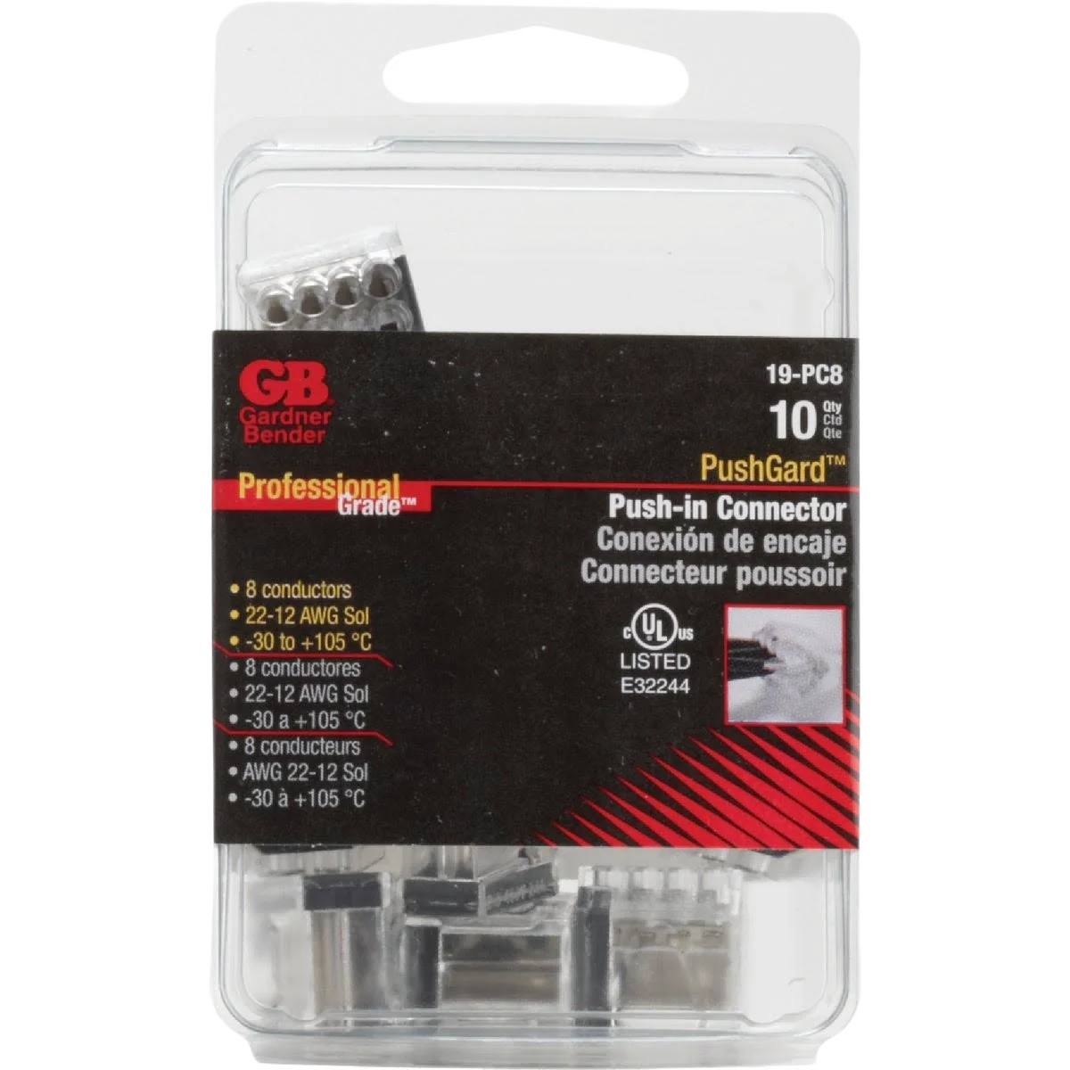 Sustainable Gardner Bender Pushgard 8-Port 600V Push-In Connector 10-Pack Genuine