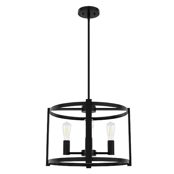 Next-Generation Hunter Astwood Matte Black 4 Light Chandelier Exclusive