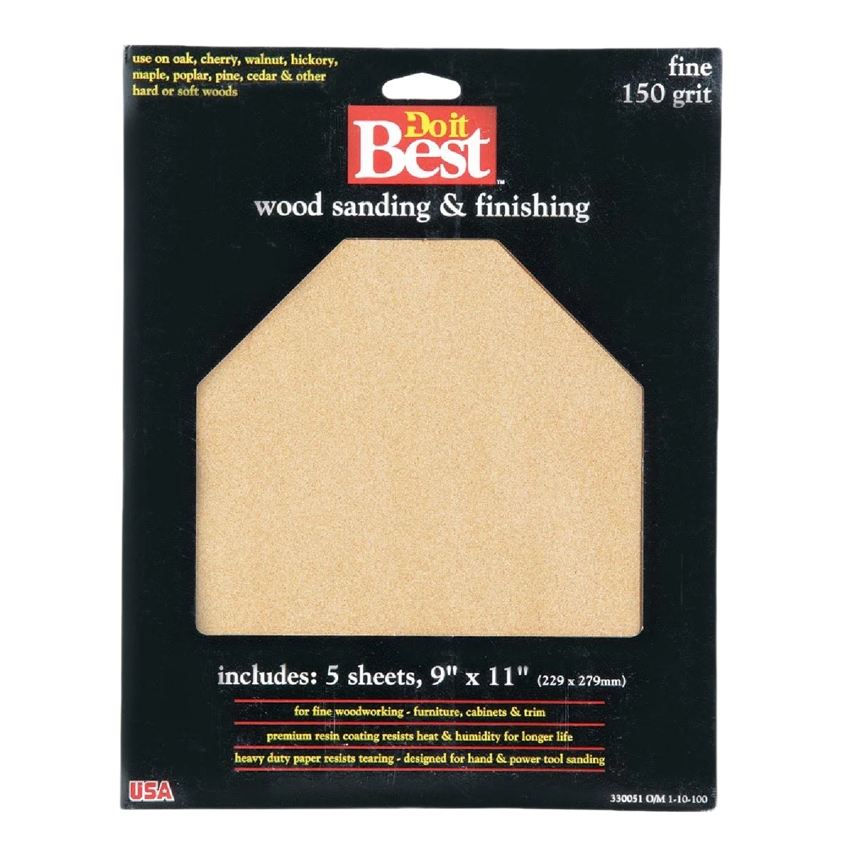 Detailed Do it 9 x 11 Bare Wood 150-Grit Fine Sandpaper 5-Pack Original