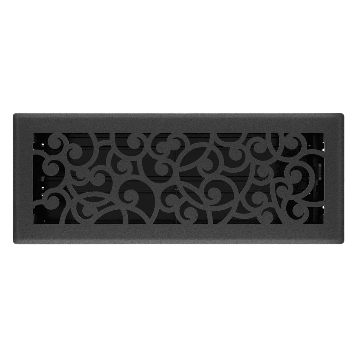 Official Imperial 4 in. x 12 in. Wonderland Floor Register Black Iron High-Quality