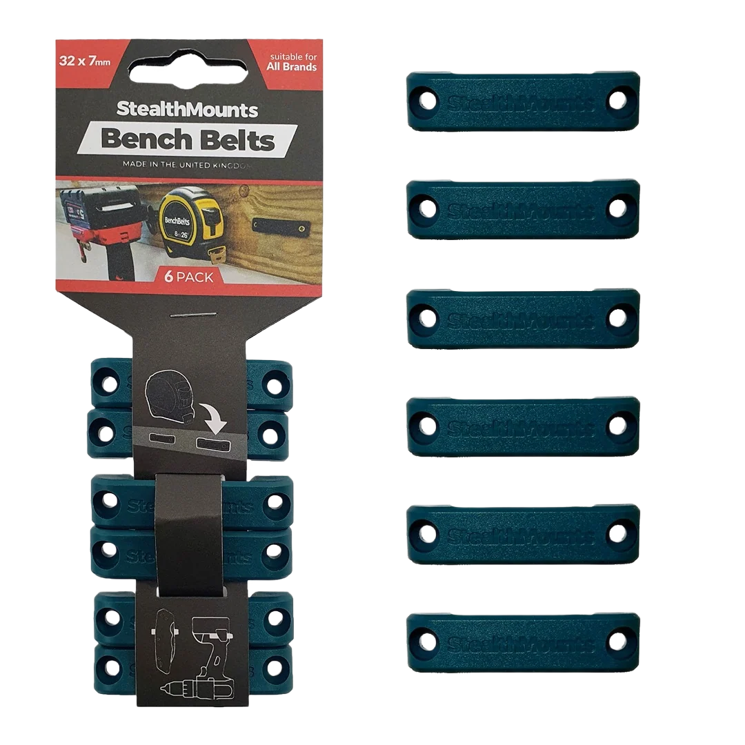 Effective StealthMounts Blue Bench Belt Universal Tool Holder 6-Pack Premium
