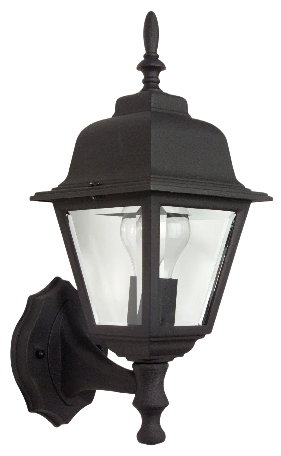 Proven Craftmade Coach Lights Cast Black Metal Outdoor Wall Sconce 15.25 in. Smooth