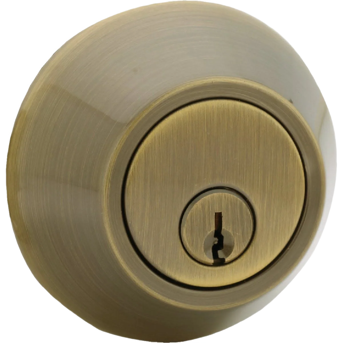 Sophisticated Steel Pro Antique Brass Single Cylinder Deadbolt Pure