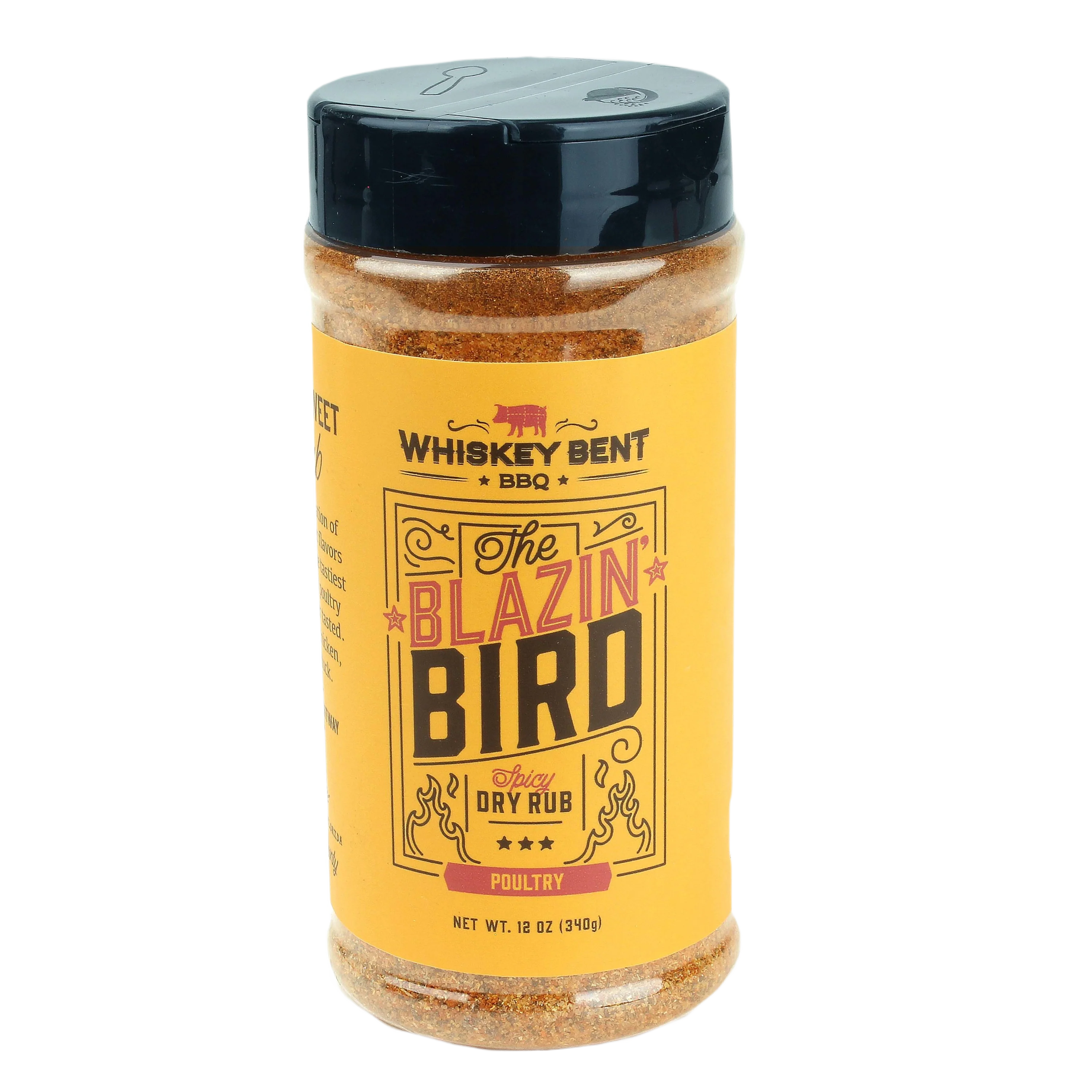 Smart Whiskey Bent BBQ Blazin Bird Gluten Spicy Dry Rub 12 oz. Authentic