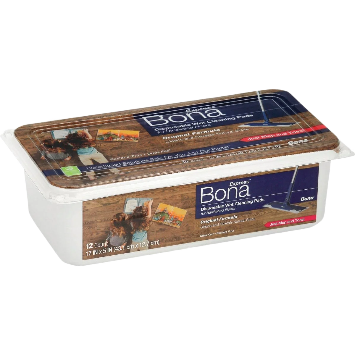Premium Material Bona Wet Hardwood Floor Cleaning Pads 12-Pack Organic
