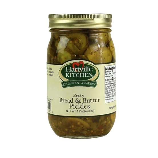 Enhanced Hartville Kitchen Zesty Bread and Butter Pickles 15 oz. Fine