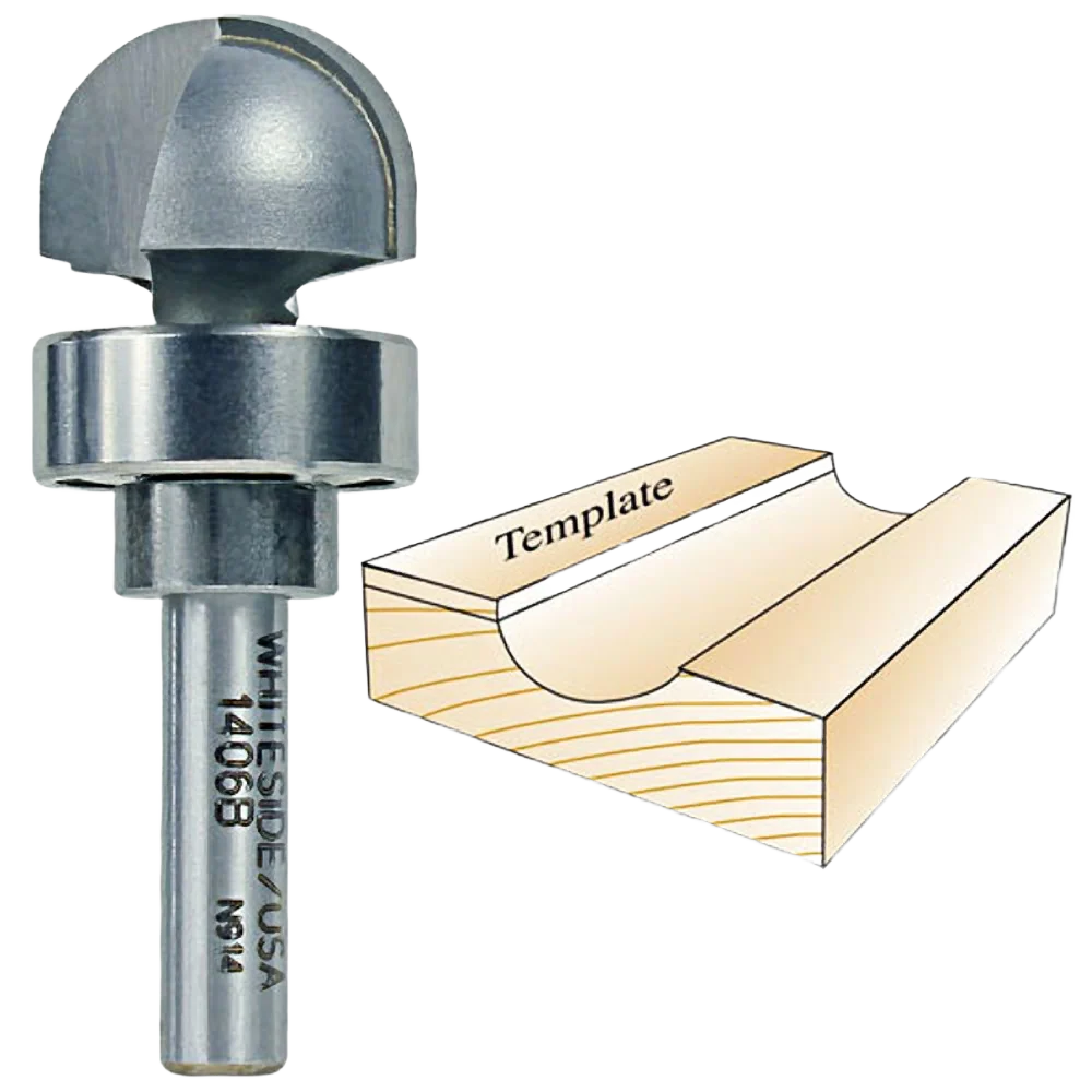 Breathable Whiteside Core Box Bit w Bearing 1 4 in. SH x 3 8 in. R x 3 4 in. CD Verified
