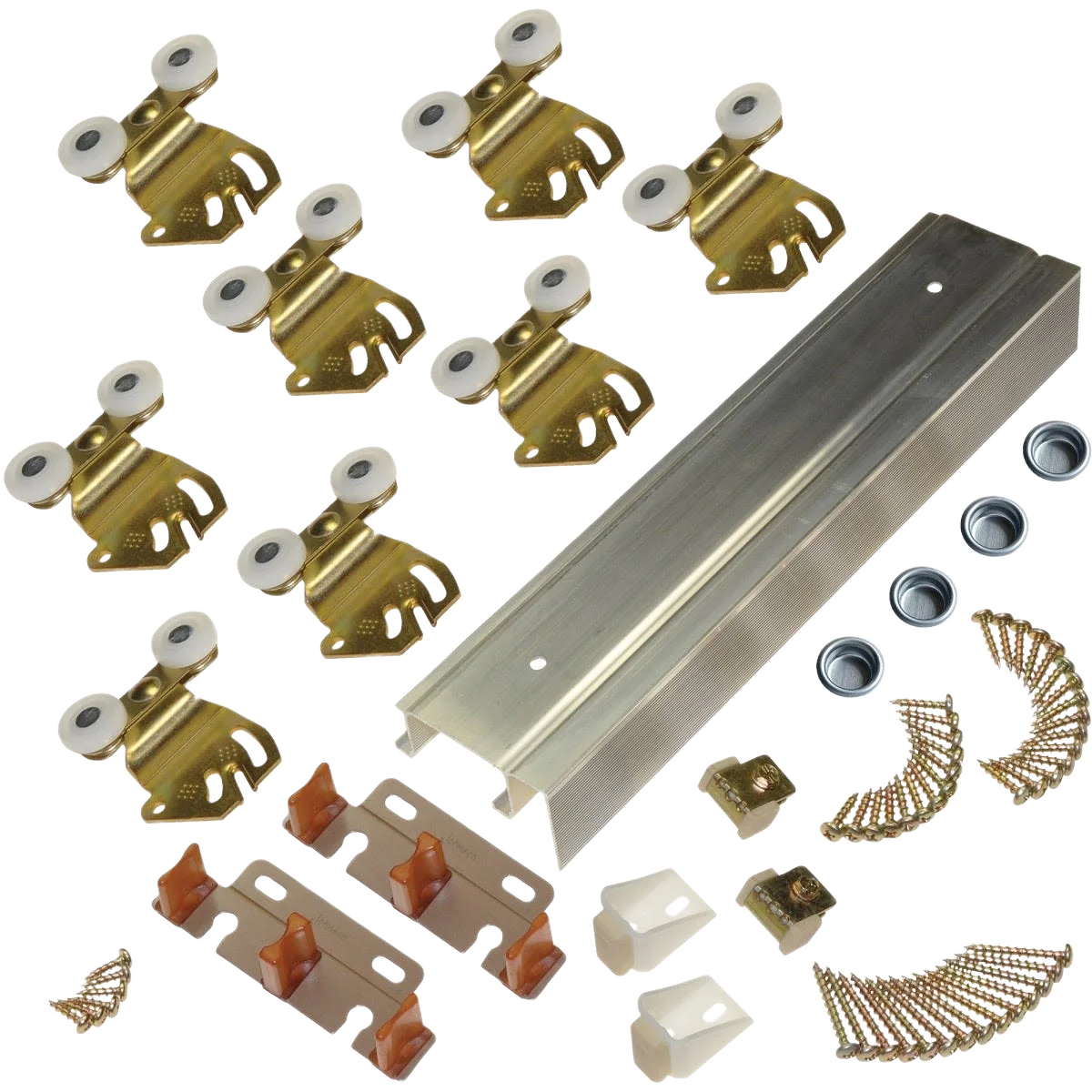 Advanced Johnson Hardware 96 In. Double Wheel Sliding Door Hardware Refined