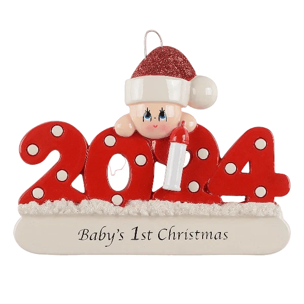 Unique Rudolph Me 2024 Baby’s 1st Christmas Red Personalized Ornament Fine