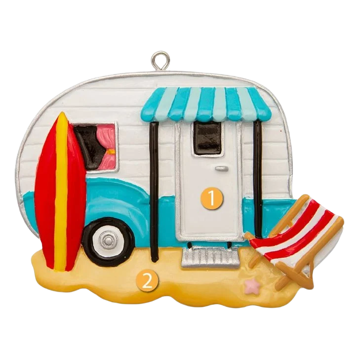 Clean PolarX Personalized Beach Camper Ornament Natural