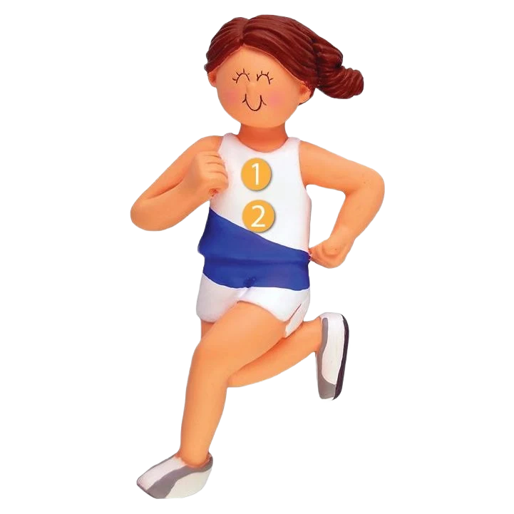 Carefully Designed Ornament Central Personalized Brunette Female Runner Ornament Smart