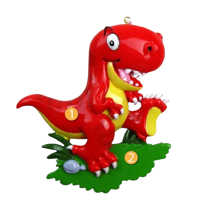 Genuine PolarX Personalized Red T-Rex Ornament Consistent