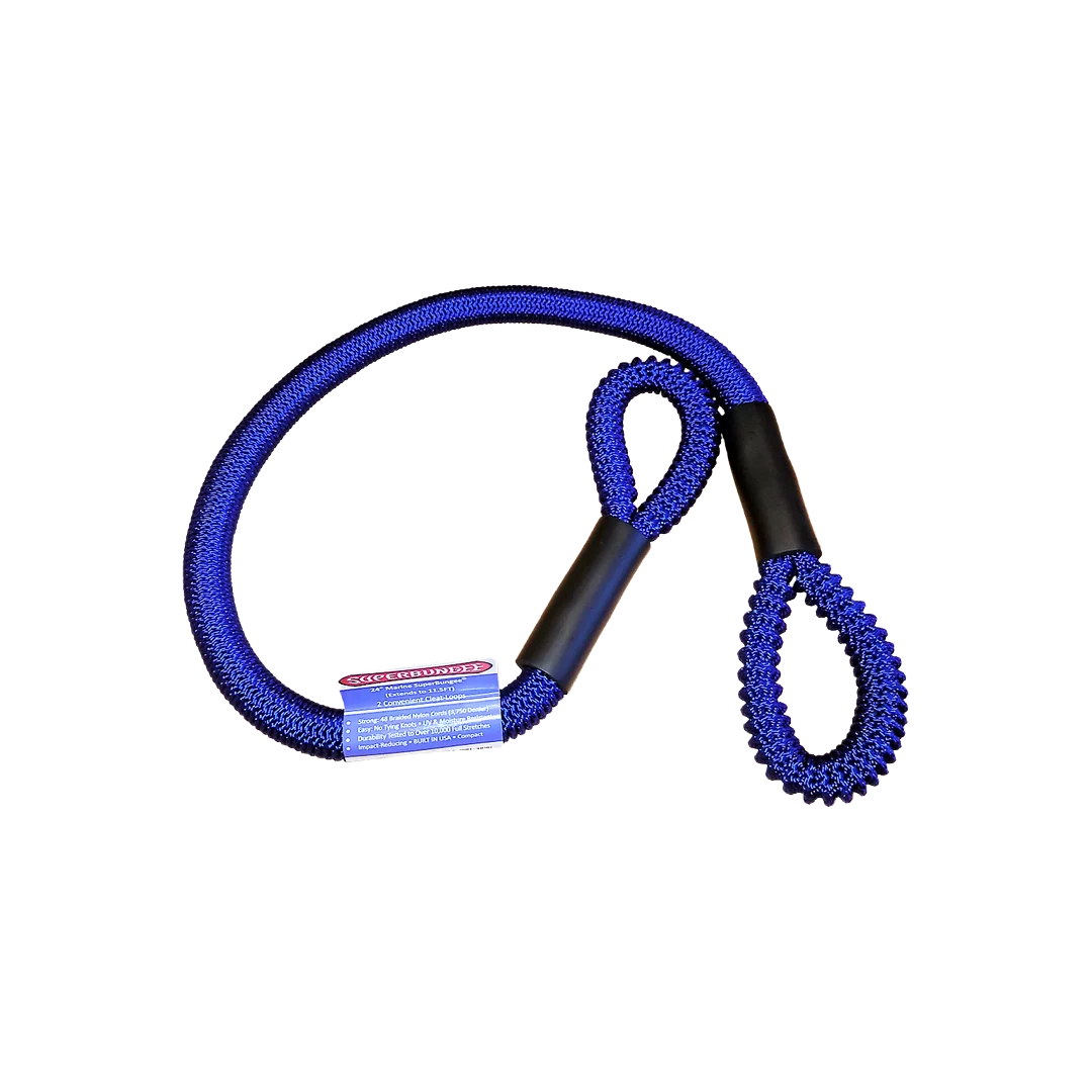 Pure SuperBungee Blue 24 in. Marine Cord with Looped Ends Solid