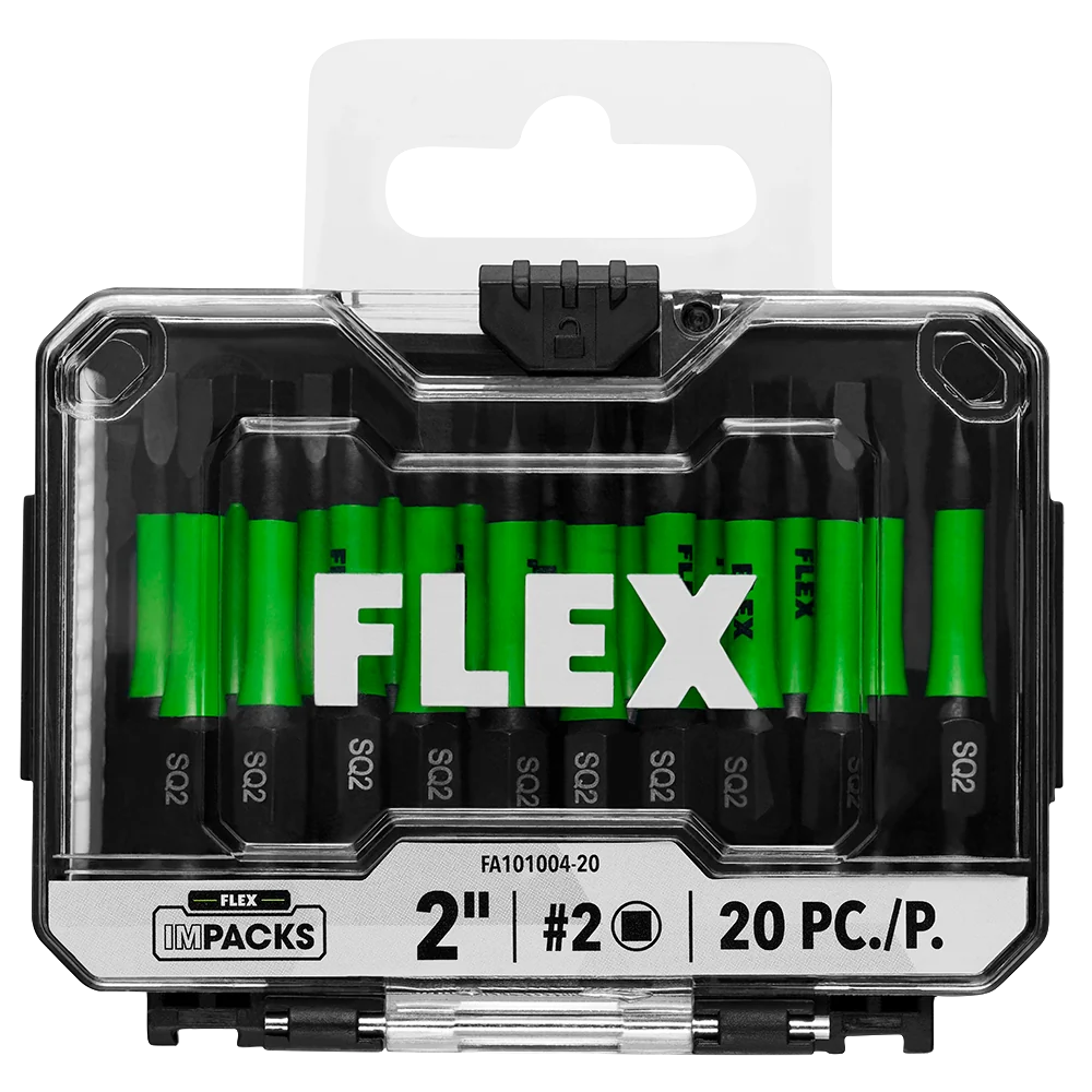 Relaxed FLEX Impacks 20-Pc. 2 SQ2 Impact Driver Bits Original Design