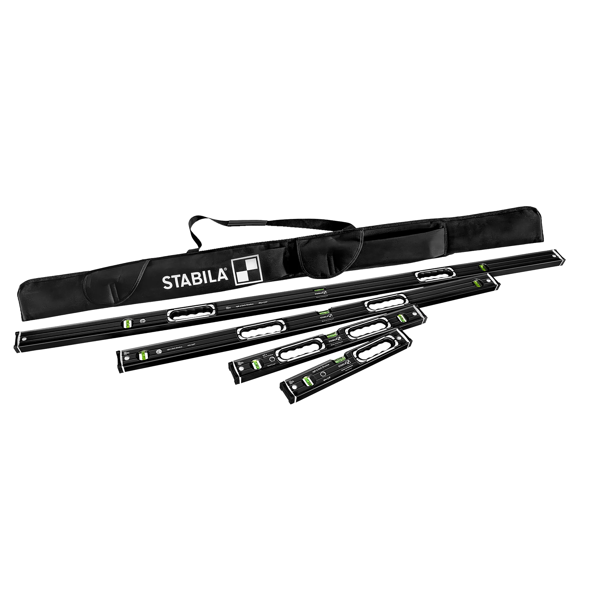 World-Class Stabila Type 196-2 Dark Shadow 3-Pc. Level Set w Carrying Case Reliable