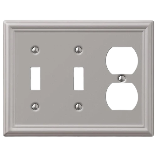 Contemporary Amerelle 2 Toggle-Duplex Chelsea Stamp Steel Brushed Nickel Fine Crafted
