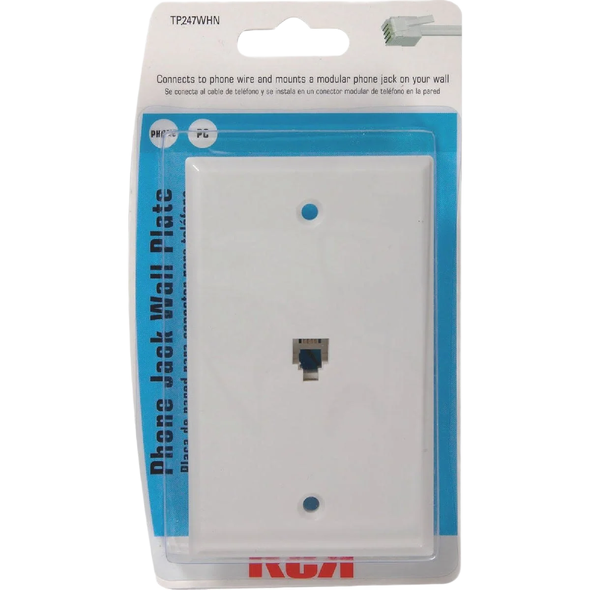 Safe RCA White Flush Mount Telephone Jack Contemporary