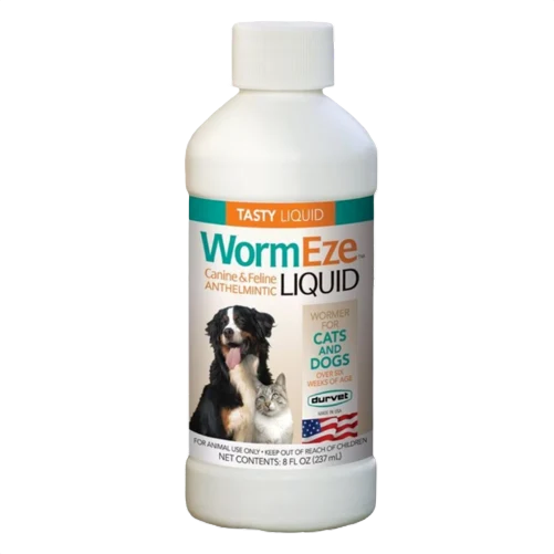 Premium Material Durvet Wormeze Liquid for Cats Dogs 8 oz. Fine Crafted
