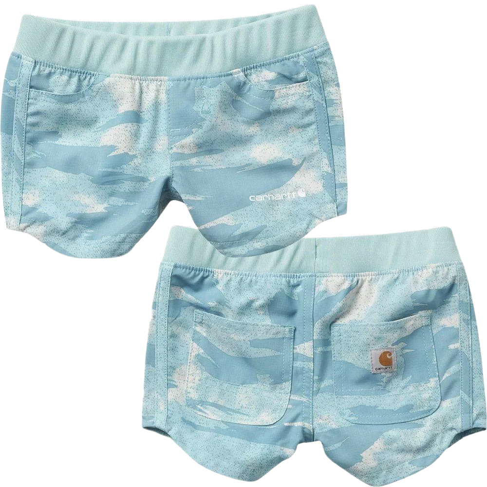 Convenient Carhartt Girls’ Lightweight Ripstop Blue Camo Shorts 6M Environmentally Friendly