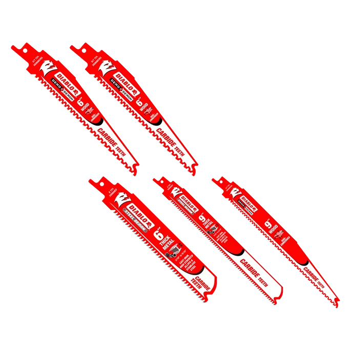 Recyclable Diablo 5-Piece Carbide Reciprocating Saw Blade Set Soft