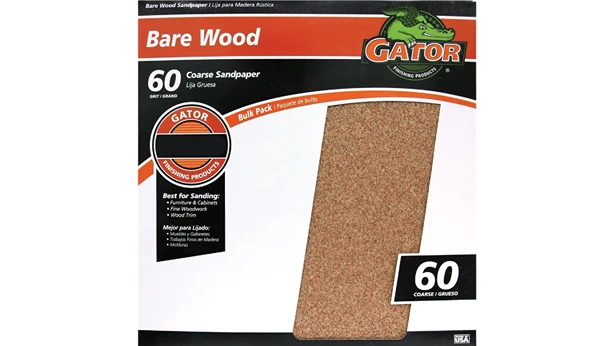 Lightweight Gator 9 x 11 60-Grit Coarse Sandpaper Single Sheet Detailed