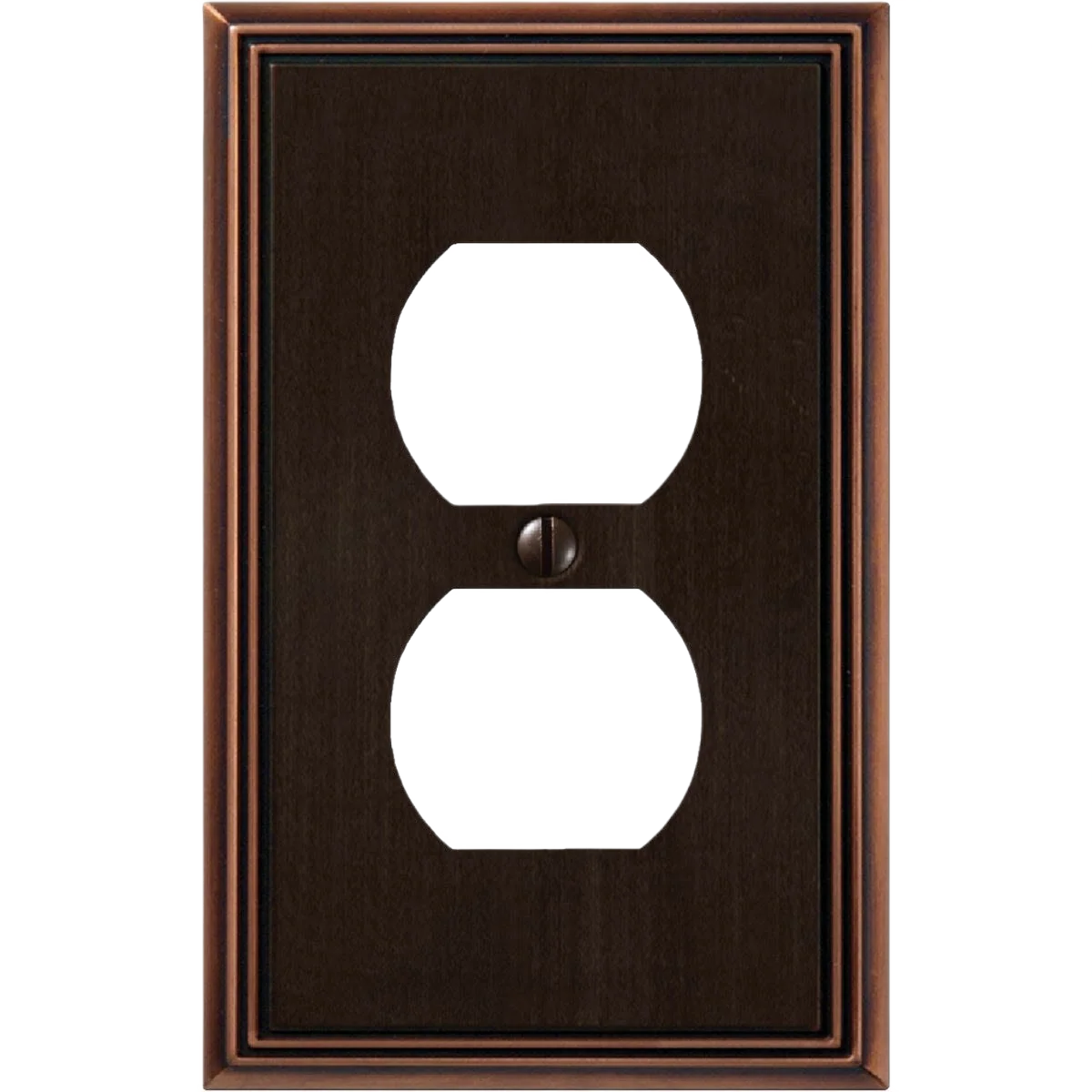 Certified Amerelle Metro Line Cast Metal 1-Gang Outlet Wall Plate Aged Bronze Sustainable
